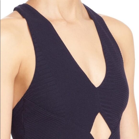 Free People Navy Blue All The Right Angles Midi Dress Size XS Revolve Cut Out - Picture 11 of 12